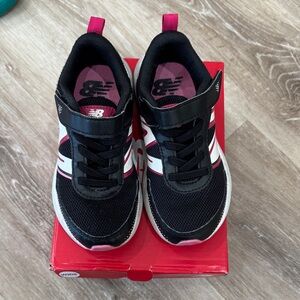 New Balance Kids' Black and Pink Sneakers